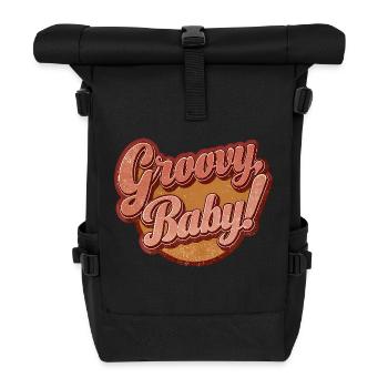 Groovy Baby - Rolltop Rucksack - Schwarz - Vorne