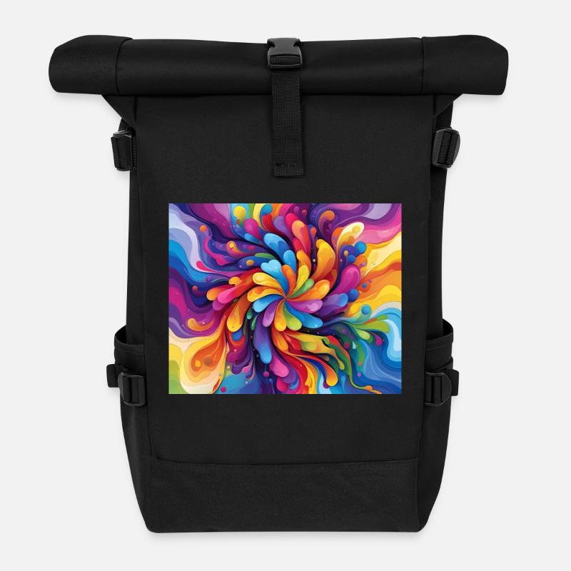 Couleur - Sac à dos roll top - noir