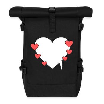 Speech bubble with hearts - Roll Top Backpack - black - Front
