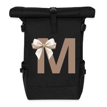 Letter M Knot - Roll Top Backpack - black - Front