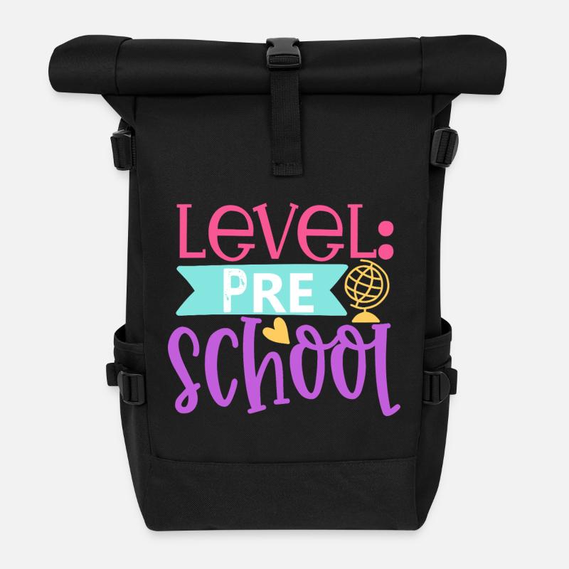 Level: Preschool - Roll Top Backpack - black