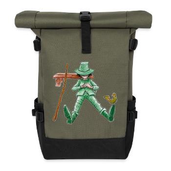A nap for the green wanderer "GreenVagrant" - Roll Top Backpack - olive/black - Front