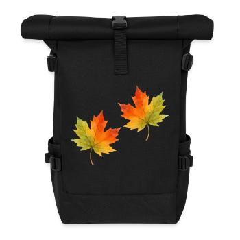 Feuille d’érable Feuille Aquarelle 2 - Sac à dos roll top - noir - Devant