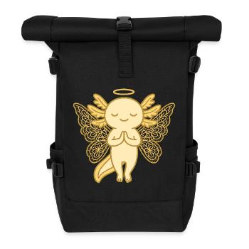 Ange axolotl – Motif animal céleste - Sac à dos roll top - noir - Devant