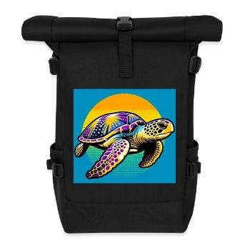 turtle - Roll Top Backpack - black - Front