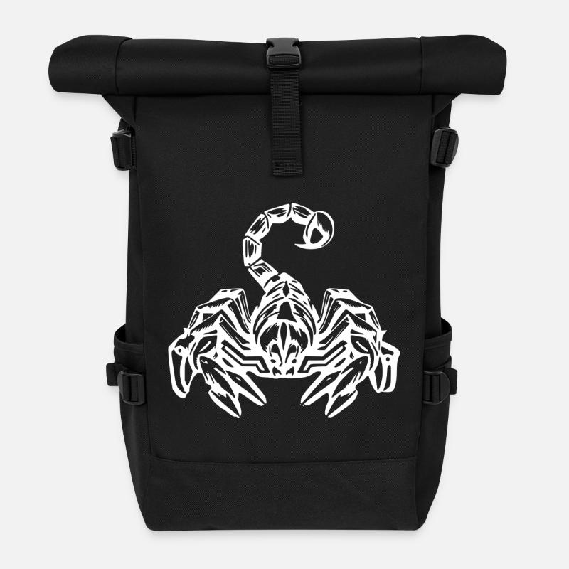 Skorpion Sternzeichen T-shirt Geschenk - Rolltop Rucksack - Schwarz