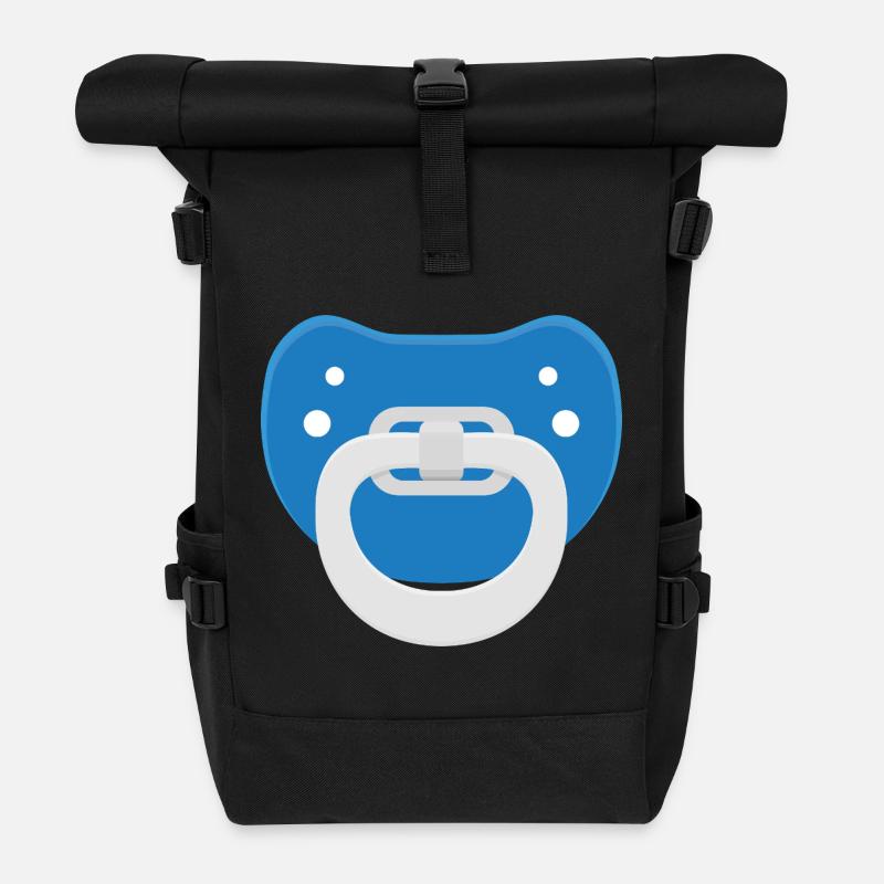 Tetine bleue - Sac à dos roll top - noir
