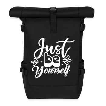 Just_Be_Yourself- - Rolltop Rucksack - Schwarz - Vorne