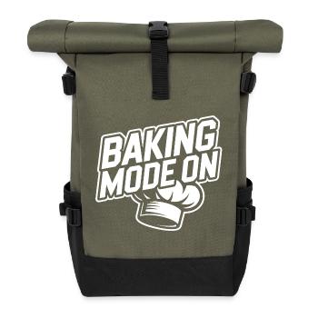 Baking Mode Active – Baker Style - Roll Top Backpack - olive/black - Front