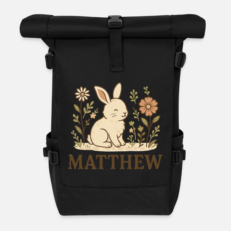 Matthew - Sac à dos roll top - noir