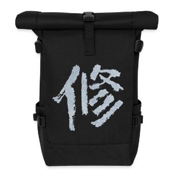 Discipline (Japanese) characters - Roll Top Backpack - black - Front