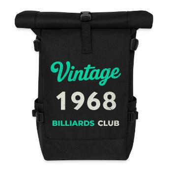 Vintage 1968 – Billiards Club Retro Birth Year - Roll Top Backpack - black - Front