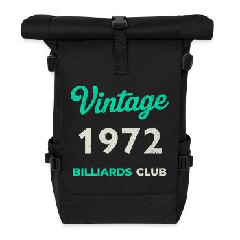 Vintage 1972 – Billiards Club Retro Birth Year - Roll Top Backpack - black - Front