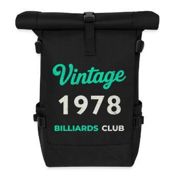 Vintage 1978 – Billiards Club Retro Birth Year - Roll Top Backpack - black - Front
