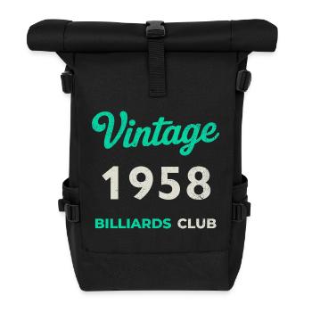Vintage 1958 – Billiards Club Retro Birth Year - Roll Top Backpack - black - Front