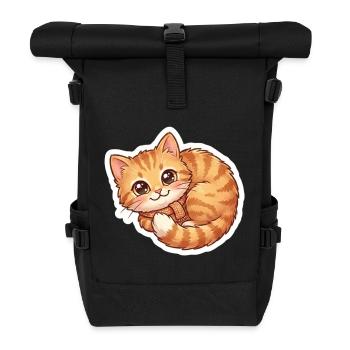Écharpe douillette orange pour chat - Sac à dos roll top - noir - Devant
