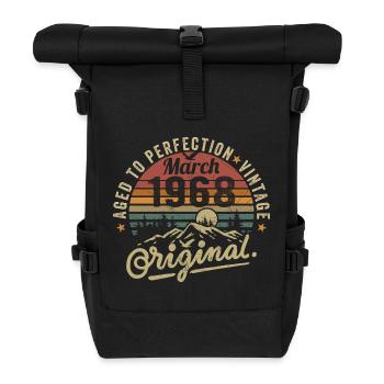 März 1968 - Rolltop Rucksack - Schwarz - Vorne