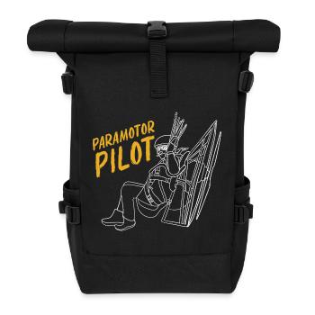 Paragliding, paragliding, paragliding - Roll Top Backpack - black - Front