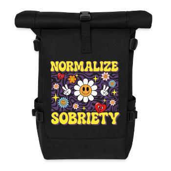 Normalisieren der Genesung der Nüchternheit AA NA Meilenstein - Rolltop Rucksack - Schwarz - Vorne