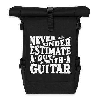 Ne sous-estime jamais un gars avec une guitare - Sac à dos roll top - noir - Devant