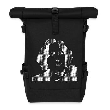 Pixel Oscar Wilde portrait Halftone - Roll Top Backpack - black - Front