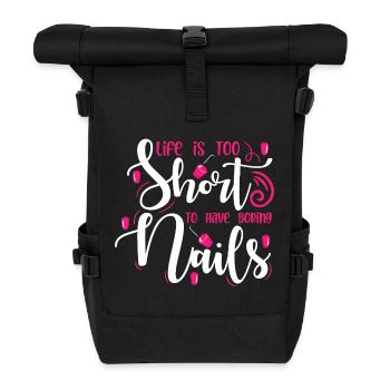 Nail Designer Nail Designer Cosmetics Nail Salon - Roll Top Backpack - black - Front