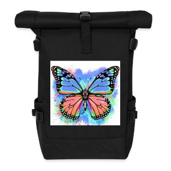 Schmetterling - Rolltop Rucksack - Schwarz - Vorne