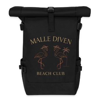 Malle Diven Beach Club Flamingo Mallorca Party  - Rolltop Rucksack - Schwarz - Vorne