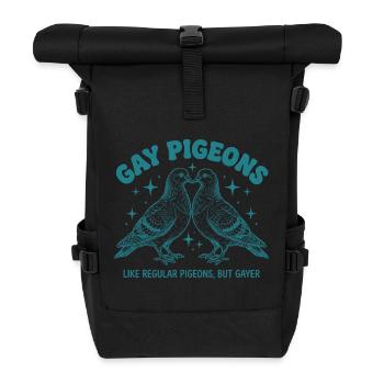 Pride Month LGBTQ – Schwule Tauben - Rolltop Rucksack - Schwarz - Vorne
