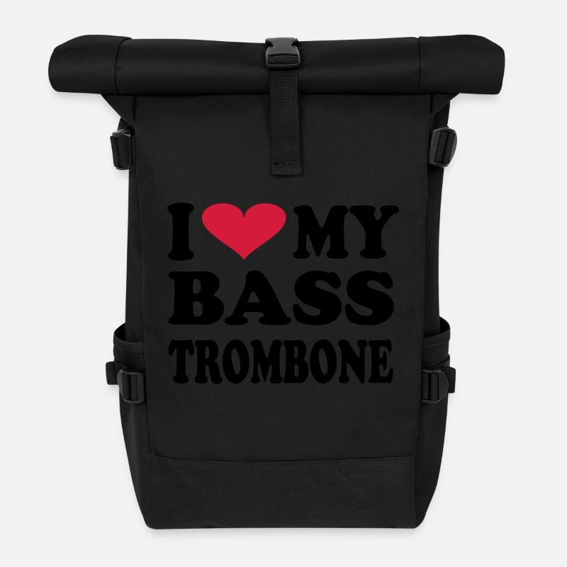 I Love my bass trombone - Rolltop Rucksack - Schwarz