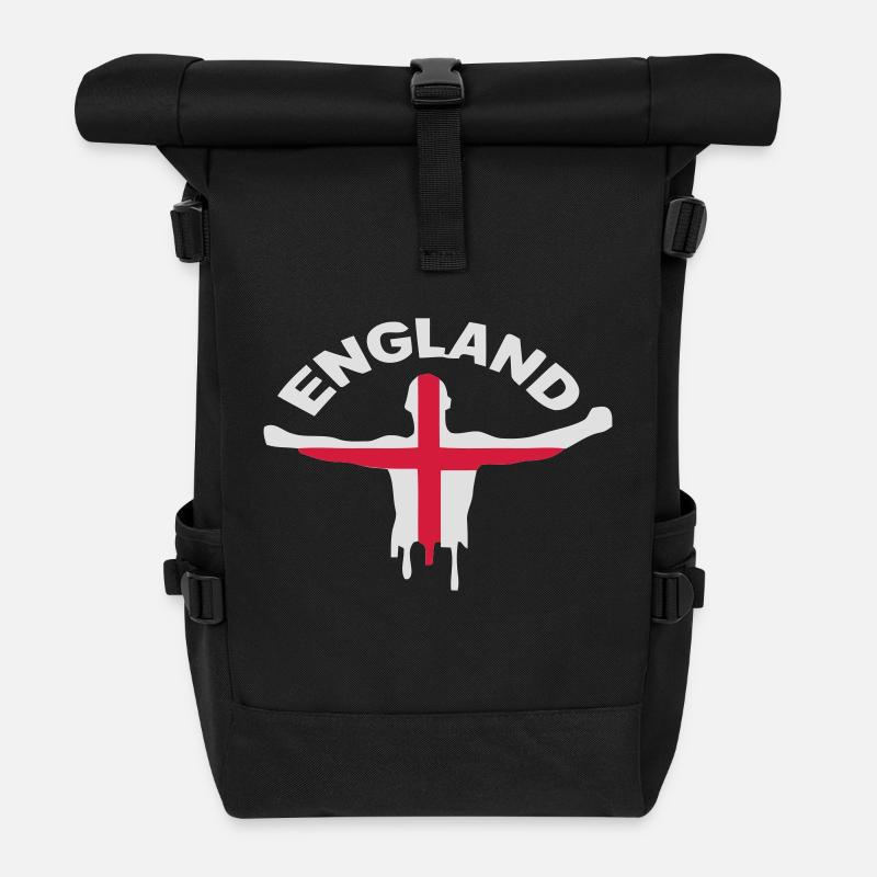 England St George's Cross - Rolltop Rucksack - Schwarz