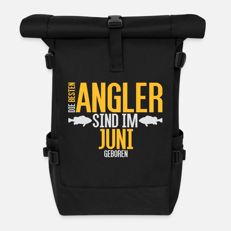 Die besten Angler sind geboren im Juni - Rolltop Rucksack - Schwarz