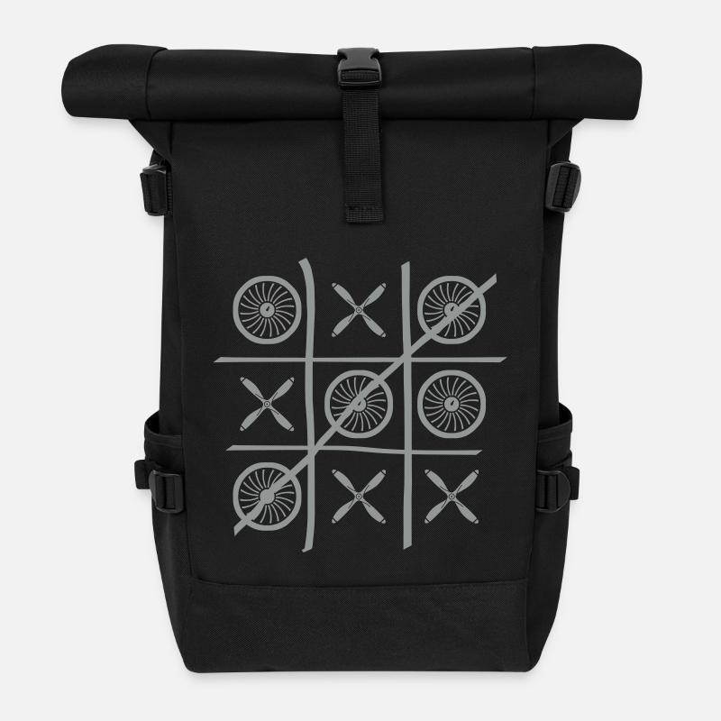 TicTacToe - Rolltop Rucksack - Schwarz