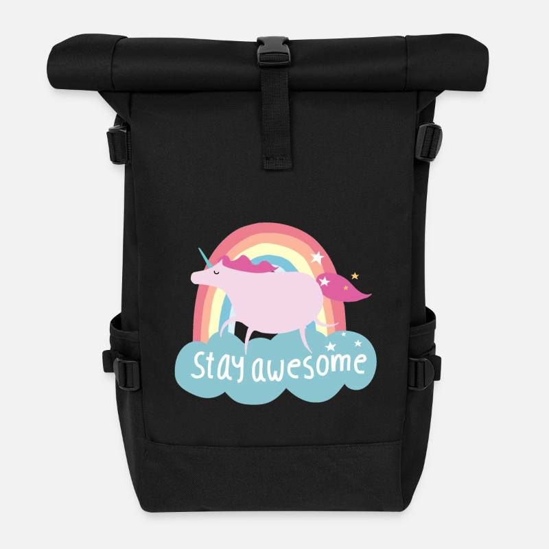 Unicorn - Rolltop Rucksack - Schwarz