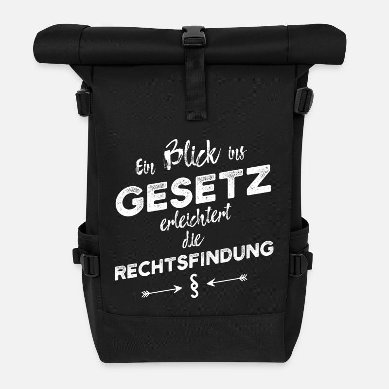 Ein Blick ins Gesetz ... und so weiter - Rolltop Rucksack - Schwarz