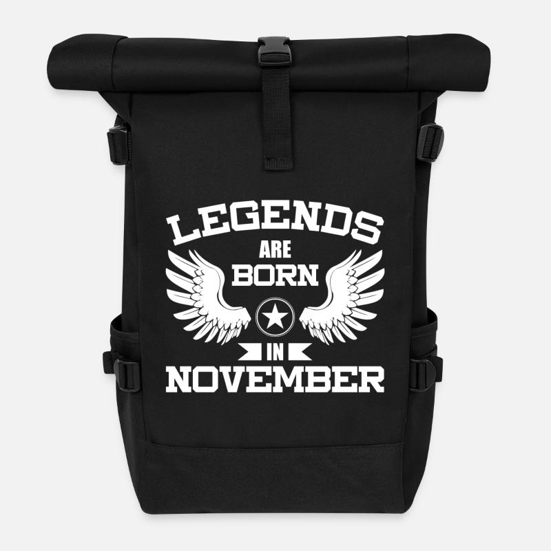 November T-Shirt Gift Idea Christmas Funny - Roll Top Backpack - black