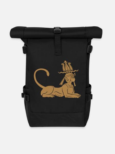 Ägyptische Sphinx - Rolltop Rucksack - Schwarz