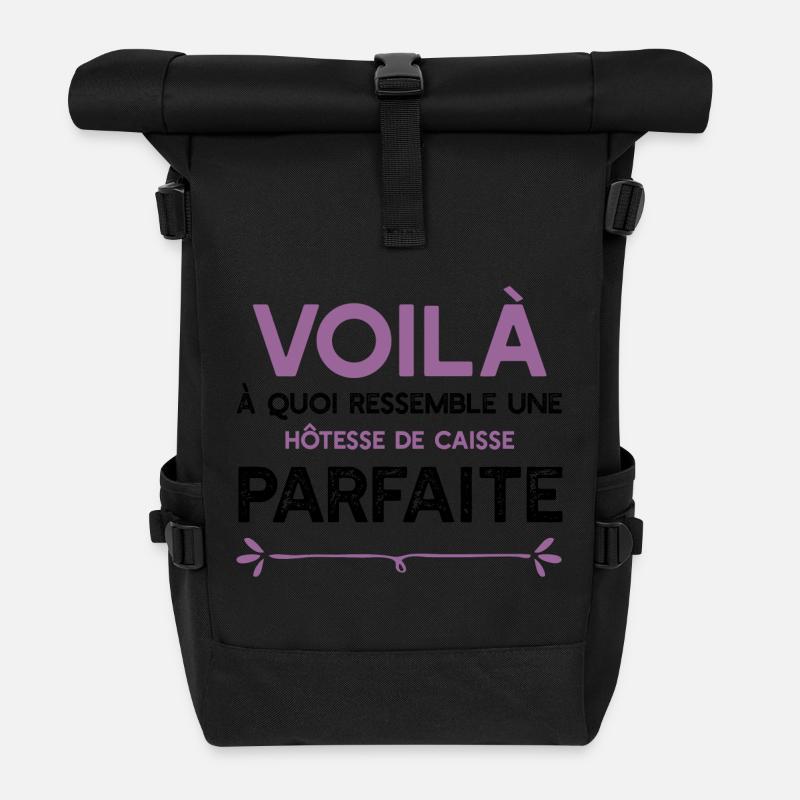Une Hôtesse de caisse parfaite cadeau - Sac à dos roll top - noir