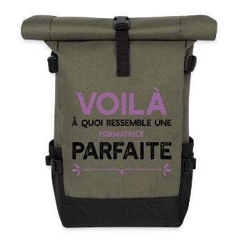 Une Formatrice parfaite cadeau - Sac à dos roll top - olive/noir - Devant