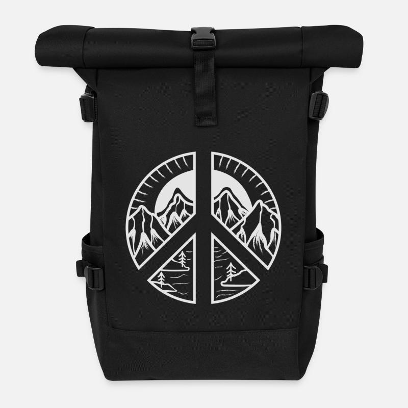 Peace Mountain - Rolltop Rucksack - Schwarz