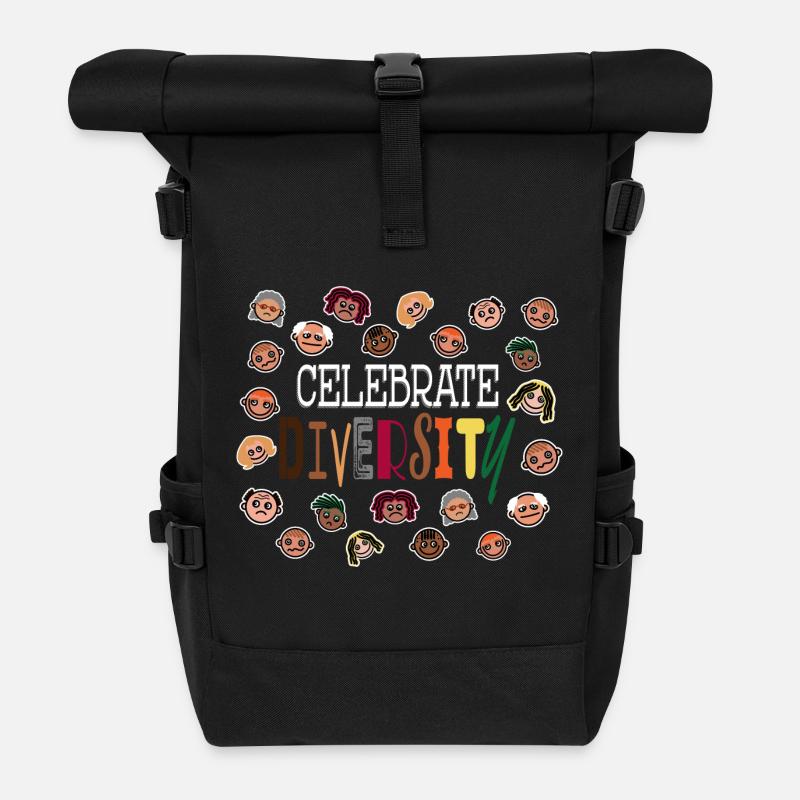 Celebrate Diversity - Vielfalt feiern - Rolltop Rucksack - Schwarz