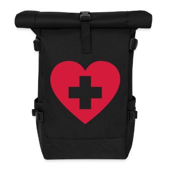 Heart, first aid - Roll Top Backpack - black - Front