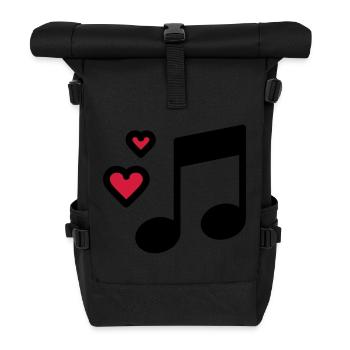 Romantische Musik Note - Rolltop Rucksack - Schwarz - Vorne