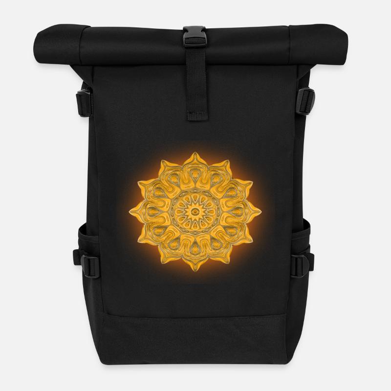 Sunlight Mandala - Rolltop Rucksack - Schwarz