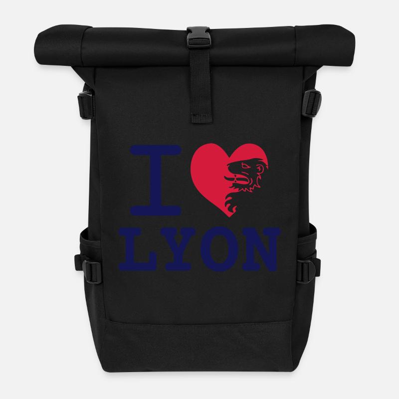 Ich liebe Lyon - Rolltop Rucksack - Schwarz
