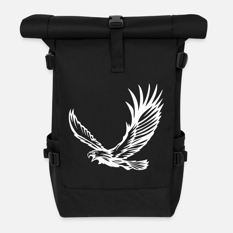 Adler im Flug - Rolltop Rucksack - Schwarz