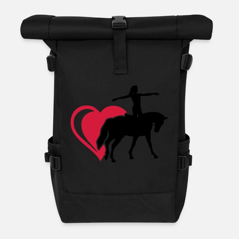 Herz Voltigieren - Rolltop Rucksack - Schwarz