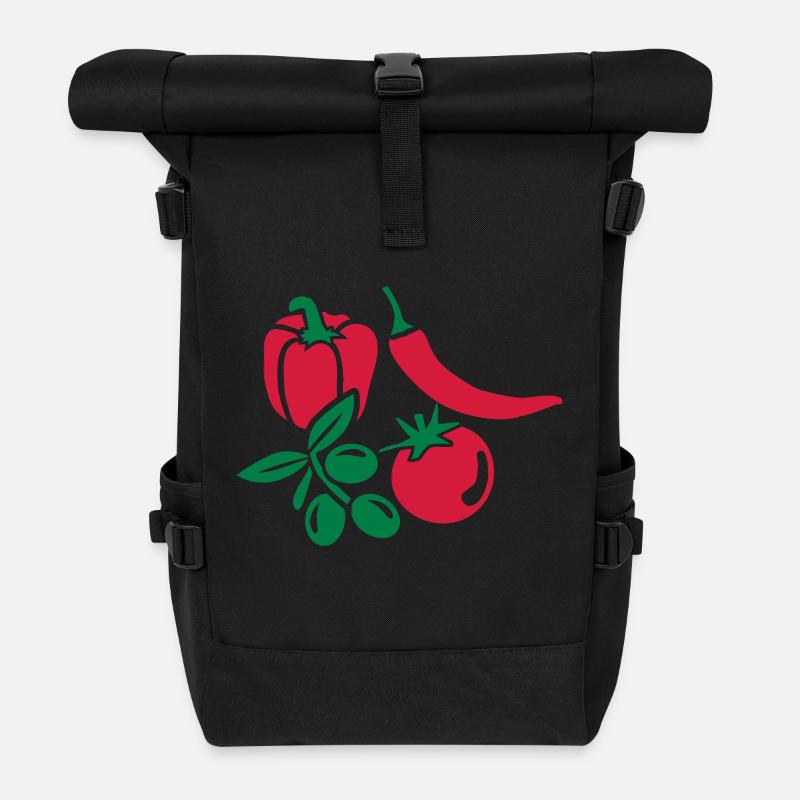 Gemüse - Rolltop Rucksack - Schwarz