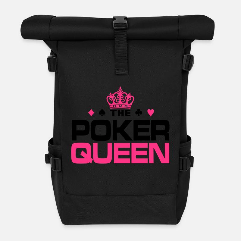 Poker Queen - Rolltop Rucksack - Schwarz