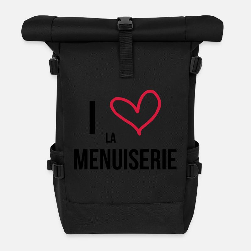 Menuisier / Menuiserie / Bois / Charpentier - Sac à dos roll top - noir